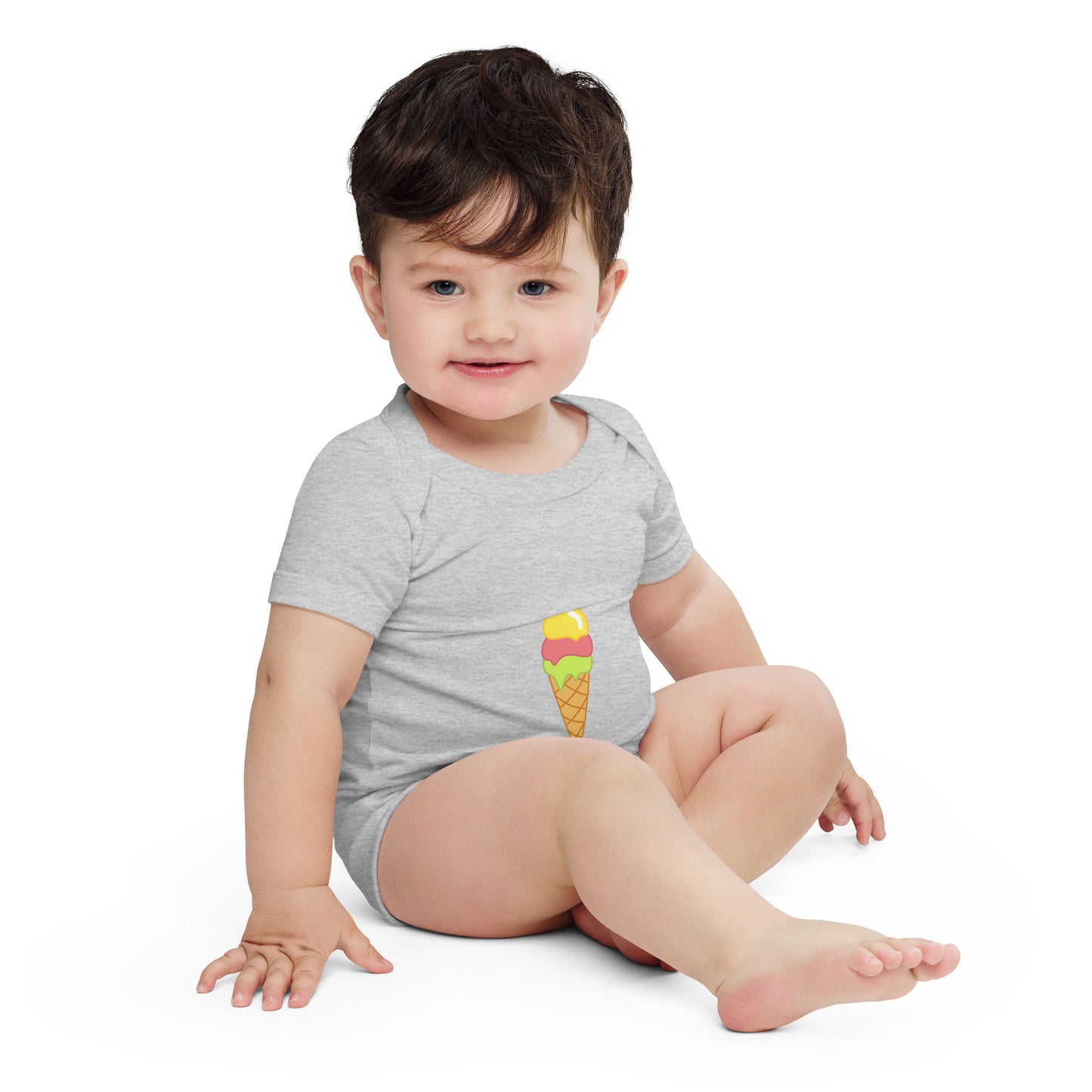 Baby Short Sleeve One Piece / Ice Cream Cone
