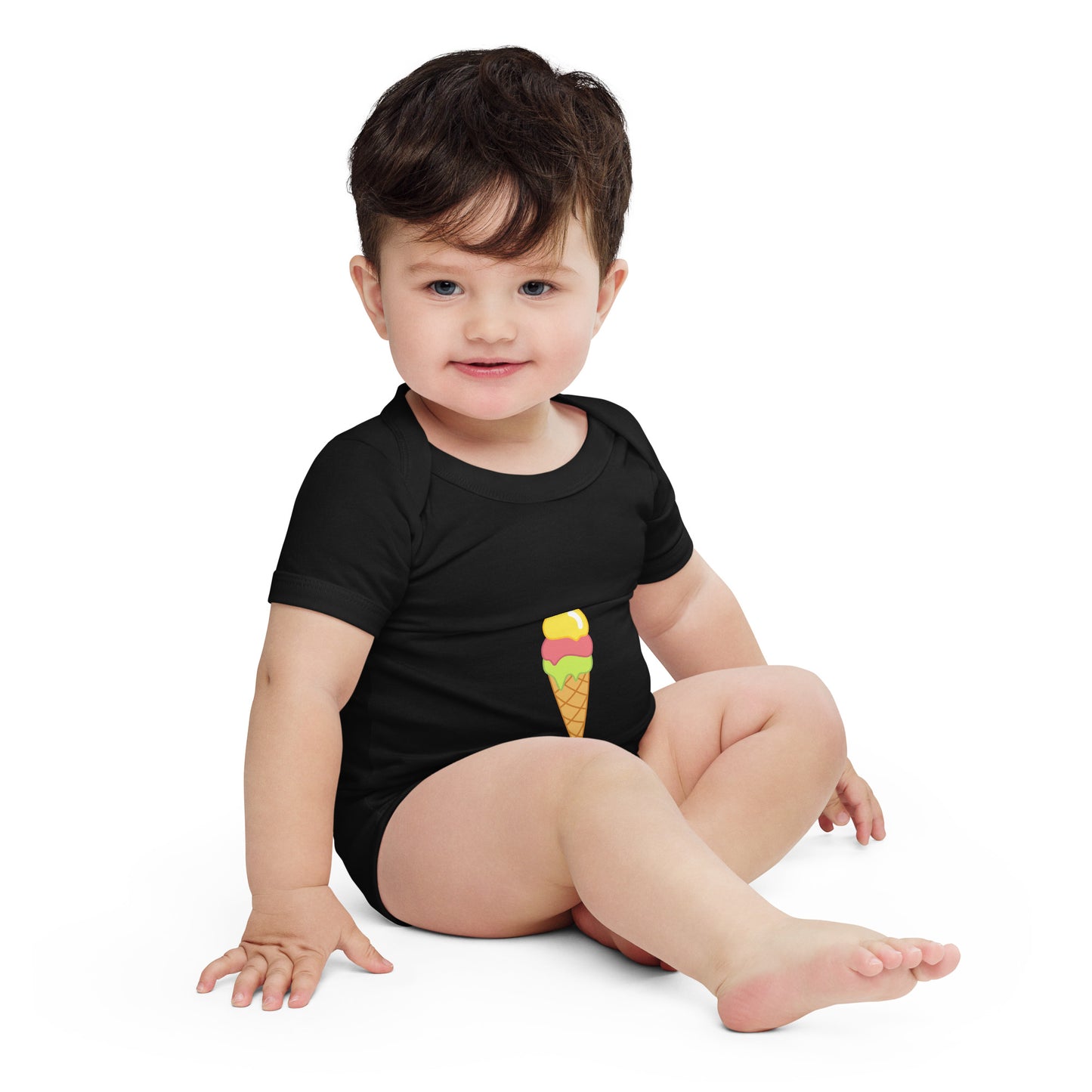 Baby Short Sleeve One Piece / Ice Cream Cone
