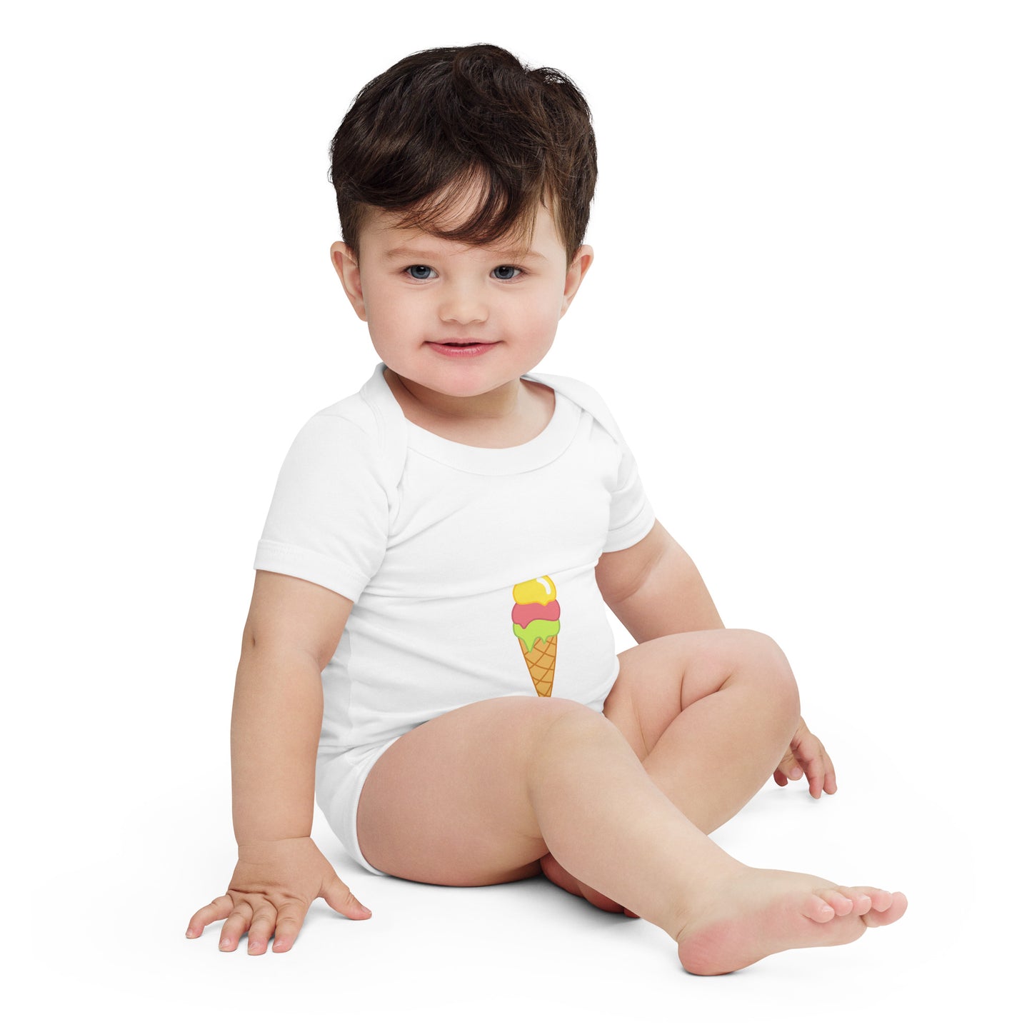 Baby Short Sleeve One Piece / Ice Cream Cone
