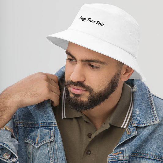 Sage That Shit Bucket Hat/White-Black
