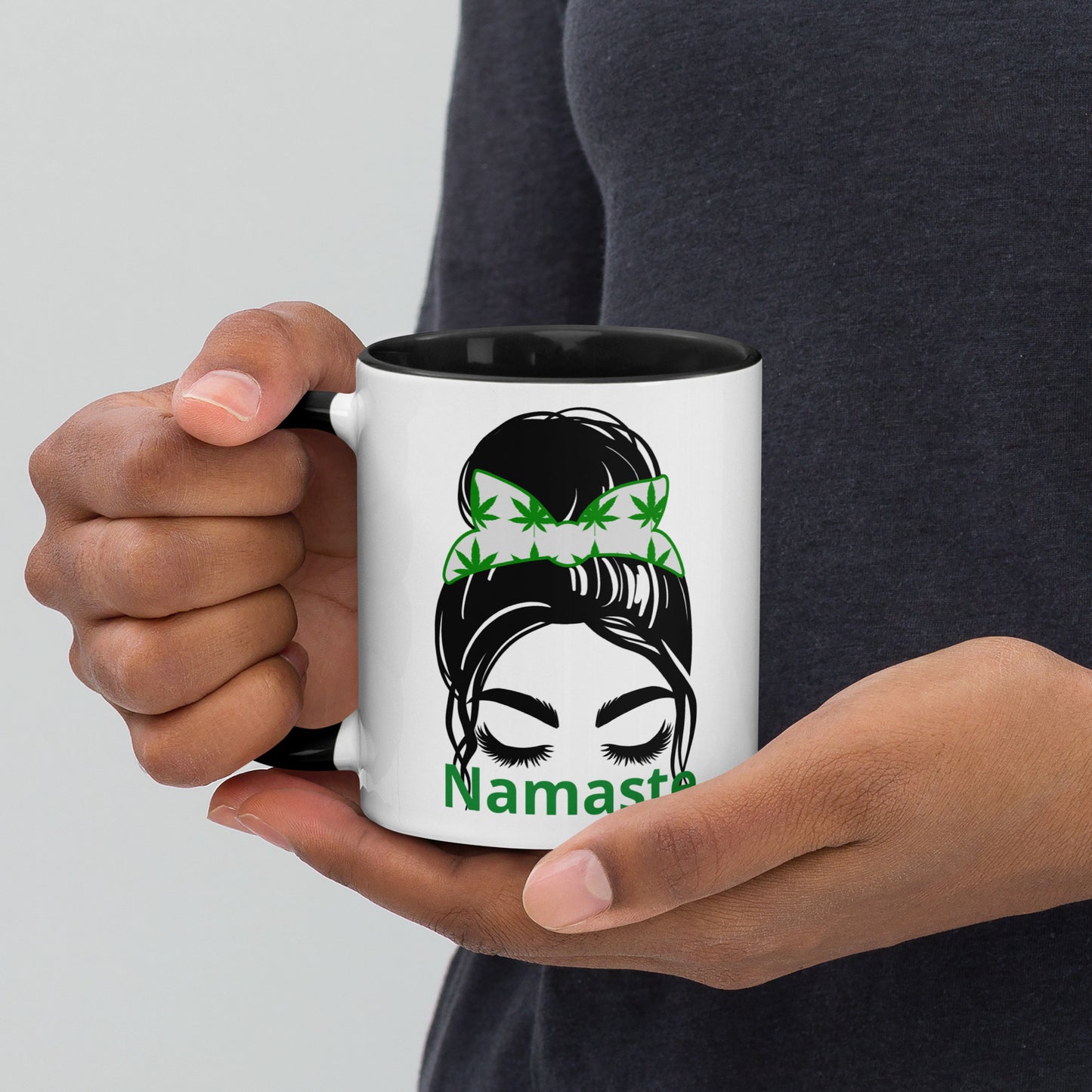 Girl With A Bun Namaste / Mug