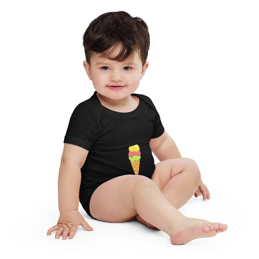 Baby Short Sleeve One Piece / Ice Cream Cone