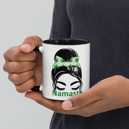 Girl With A Bun Namaste / Mug
