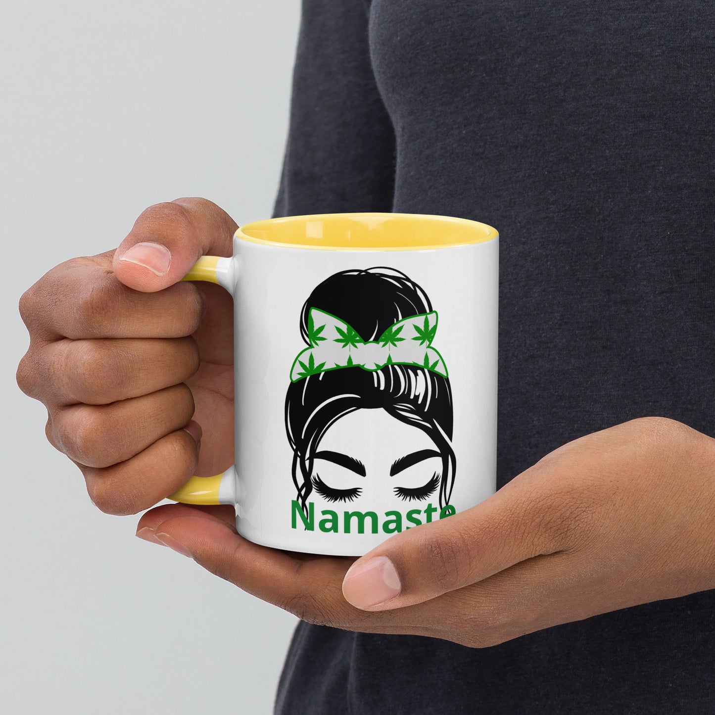 Girl With A Bun Namaste / Mug